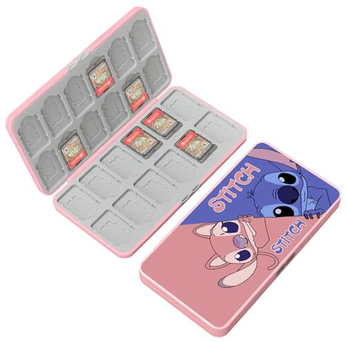 BAYINBROOK Switch Game Card Holder with Magnetic Lock – 24 Game Cartridge & 24 MicroSD Card Slots – Shockproof Silicone Lining – Portable Travel Storage Case Compatible with Nintendo Switch (A06)