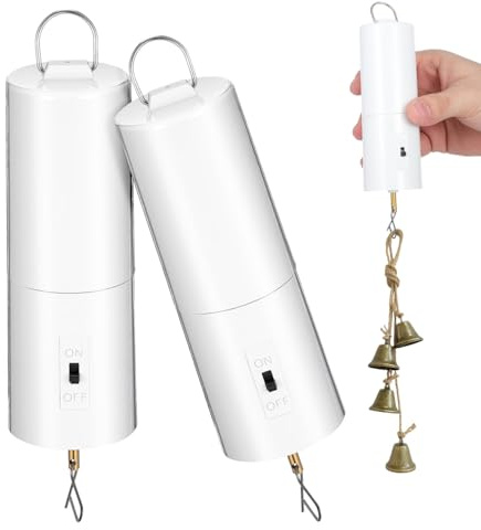 Yardwe Windspiel Motor, 2 Stück, batteriebetrieben, Weiß | Rotierender Hängemotor für Windspiele und Gartendeko, als Ersatzmotor für hängende Windfänger und Dekorationen