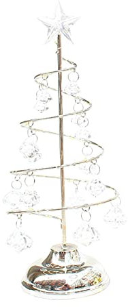 Weihnachtsbaum Lichter Metall Spirale Weihnachtsbaum Lampe Desktop Baum Licht mit Kristall Anhänger Dekorative Tischlampe Mini Weihnachtsbaum Dekoration