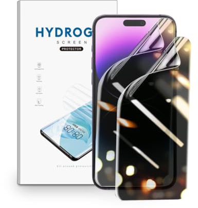 nvskvd 2 Piezas Película Privacidad Hidrogel para iPhone 14 Pro Max | Protectores de Pantalla TPU de Anti Spy, Filtro de Privacidad, Antiarañazos, Toque Sensible