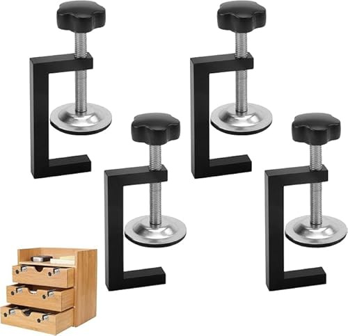 4 Piezas Abrazadera G Ajustable Kit, 10-57mm Rango de Sujeción Abrazaderas Metalicas Abrazaderas Fijación Herramientas de Carpinteria para Fijar Cajón Madera Mesas