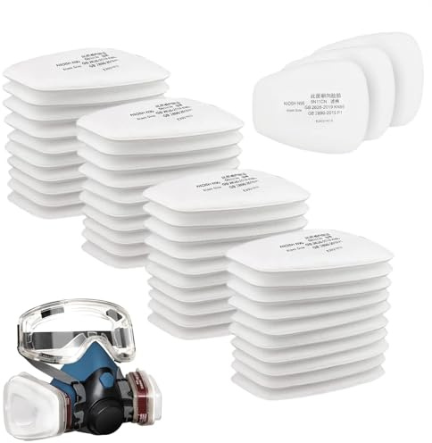 40 Stück Filter Für Atemschutzmaske,Atemschutzmaske Set,3m 5935 | 3m 5935 filter,Staubmaske,3M Filter 6000 6200 6800 7502 Staubschutzmask für Lackieren, Feinstaub
