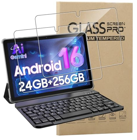 [2 Pack]Screen Protector for Android Tablets 10 Inch Tablet/TABWEE T20/KINGRID T20,Ultra Resistant,Anti Fingerprints,HD Clear,No Bubbles,9H Hardness Protector Film Tempered Glass Film,Transparent