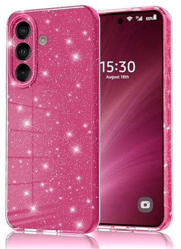 Eherui Handyhülle für Samsung Galaxy S26 Glitzer, Silikon TPU Anti-Fingerabdruck Hülle,Stoßfeste Schutz Case Dünn Kratzfest und Schutzhülle für Samsung S26 5G,Rose lila