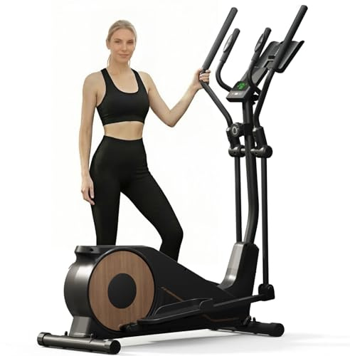 Crosstrainer für Zuhause, Aeriflo M100 8 kg Schwungrad Ellipsentrainer mit Kinomap-App & Bluetooth, 42 cm Schrittlänge, Ellipsentrainer, leiser Magnetwiderstand, 80% vormontiert, maximale Belastung