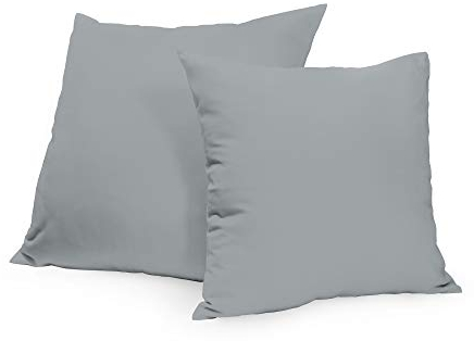 Rollmayer 2er Set Deko-Kissen Kissenhülle Kissenbezug Sofakissen Kollektion Vivid (Silbergrau 31, 50x50cm)