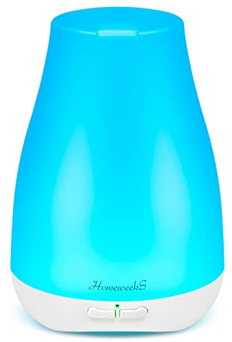 Diffusers,Homeweeks 100ml Colorful Essential Oil Diffuser with Adjustable Mist Mode,Auto Off Aroma Diffuser for Bedroom/Office/Trip