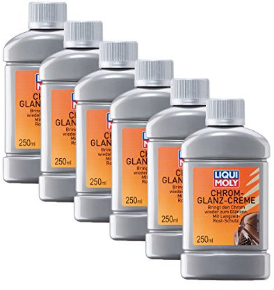 6 x Liqui Moly 1529 Brillantante di Cromato Lucido di Colore Crema Auto Moto Bicicletta 250