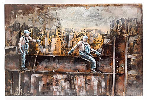Vintage Line Handgefertigtes Metallbild Wandbild Verschiedene Größen Kunst Bild 3D-Optik (Metallbild Work (ca. 120x80 cm))