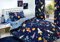 Bedlam Supersonic Bettbezug-Set, leuchtet im Dunkeln, 52% Polyester, 48% Baumwolle, blau, Duvet Cover Set: Single