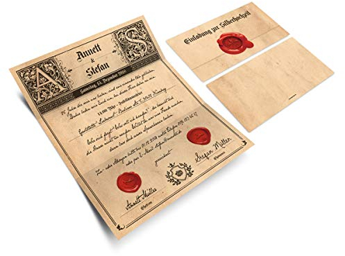 30 x Hochzeitseinladungen silberne Hochzeit Silberhochzeit Einladungen individuell - Siegelbrief