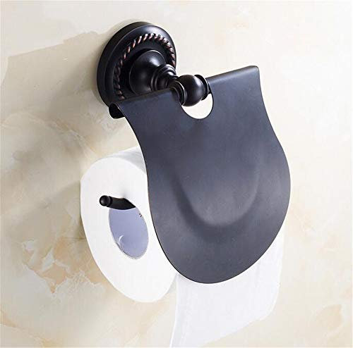 VHVCX Porte-Papier Porte-Rouleau Porte-Balais Antique Toilettes En Laiton Tissu Support Mural Salle De Bain Accessoires Wc Porte-Papier Noir, Noir