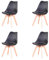 GrandCA HOME 4er Set Essstühle Küchenstühle Designstühle, PU Lederkissen, Feste Holzbeine, schwarz