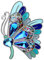 DUOWEI Broche en forme de papillon en zinc émaillé et strass - Décoration de vêtements pour femmes et filles bleu