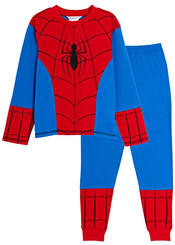 Marvel Jungen Spiderman Pyjama Kinder Neuheit Lange Länge Dress UP Pjs Avengers Nachtwäsche Set
