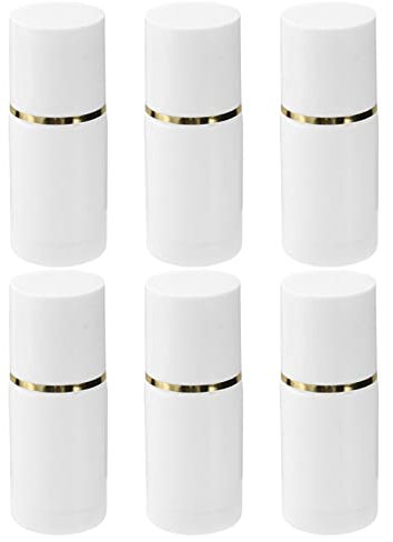 6Pcs 20Ml Flasche Leere Flüssigkeit Flaschen Schwamm Kopf Hautpflege Kopfhaut Haarpflege Nachfüllbare Reise Flaschen Behälter für Shampoo Weiß