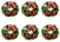 JYCAR 6 x Weihnachtskerzenringe, kleine Kerzenkränze, künstliche Beeren, schneebedeckte Tannennadeln, Kerzenkränze für Hochzeit, Tafelaufsatz, Weihnachten, Urlaub, Zuhause, Tischdekoration