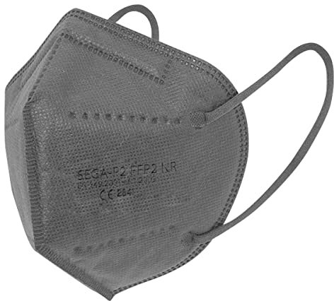 T-Tex Srl Arya HC - Mascherine FFP2 - Confezione da 50 mascherine - Imbustate singolarmente - Prodotto Certificato - Made in EU (Grigio)