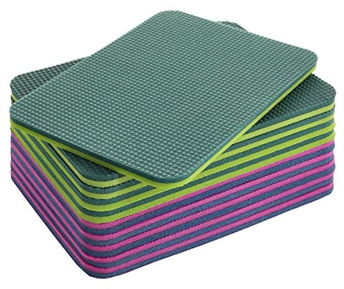 Yate Set 10 doppelte Schaumstoff Sitzkissen DIN A4 Kinder Sitzunterlage WASSERDICHT 307x220mm für Kindergarten Morgenkreis, Schulen, Waldbühne - 2 lagig, Rucksack (Mehrfarbig)
