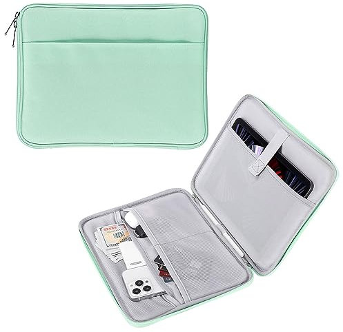 MoKo Funda para Tableta de 9-11 Compatible con 11 iPad Air M2 2024, iPad Pro 11 M4 2024, iPad Air 5/4/3/2/1, iPad 10/9/8/7 10,2, Galaxy Tab S9 11 2023,Menta Verde