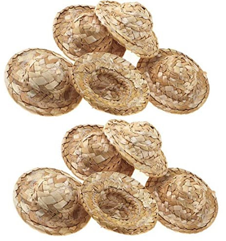 Luxylei Mini -strohhüten 10 Prozent Miniaturpuppenhaus Strohkappe Natürliche Handhandwerk Gewebte Kappe Strickhut Für Puppenhausdekoration