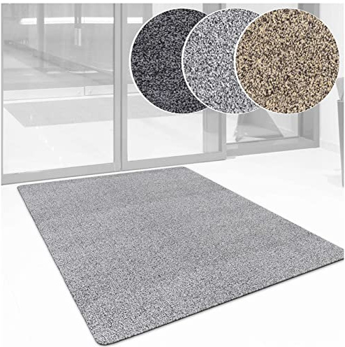 ANRO Schmutzfangteppich Matte Teppich Läufer Flurläufer Bodenbelag Schmutzfangläufer Sauberlaufmatte Meterware Dover Grau 90x150cm