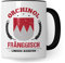 Franken Tasse Geschenkidee Kaffeetasse Humor Witz Geschenk für Ober Unter Mittel Franke Kaffeebecher Bayern Becher (Weiß & Schwarz)