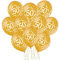Set 10er Luftballons 50 Jahre Goldene Hochzeit Luftballons Made in EU Dekoration Gold Hochzeit 50. Geburtstag Damen Herren Metallic Luftballon Zahl 50 Gold