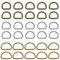 Berkelen Metall D-Ringe Halbringe 3 Farben D-Form Schnalle Clips für Rucksack Gürtelschnallen Taschen Gürtel Handtaschen Bastelzubehör 30 Stück