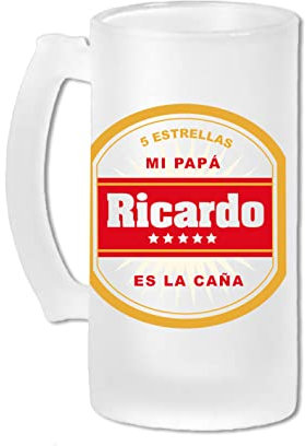 Doble Imagen Jarra Cerveza Cristal 5 Estrellas Personalizado