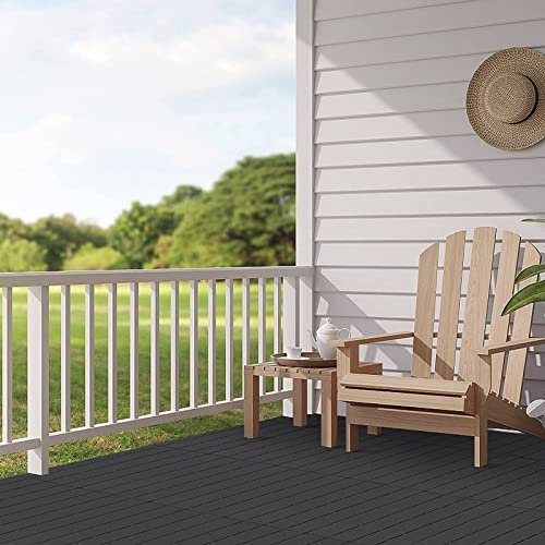 Ineinandergreifende Terrassenfliesen 30x30cm Kunststoff-Bodenbelag für den Außenbereich, wasserdicht Terrassenpflaster für Pool, Dusche, Badezimmer, Terrasse, Balkon, Garage,Grau,36 pcs