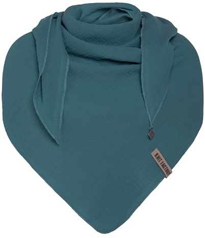 KNIT FACTORY - Liv Dreieckstuch - Tuch Schal für Damen - Weiches Musselintuch - Für Frühling und Sommer - 100% Bio-Baumwolle - Laurel