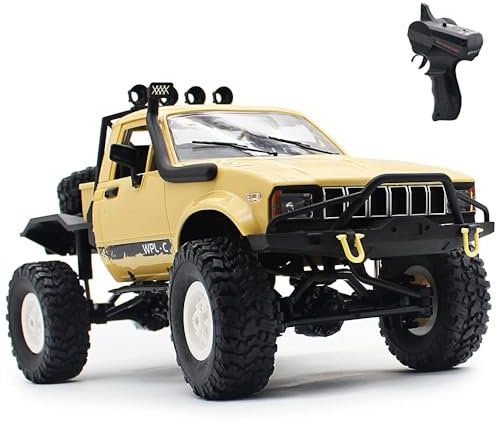 Mostop RC Crawler C14 - Camión 4x4 a Escala 1:16, Vehículo de Escalada Todo Terreno Con 2 Baterías, 2.4Ghz, Control Remoto, Impermeable, Luz Fría