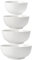 ALLUSEIT Schüssel Set Keramik, 4er 1900-1350-800-600 ml Nestbar Porzellan Schalen für Salat Pasta Dessert Müsli Eis Suppe Obst usw. Weiß Rührschale Servierschale, Mikrowellenfest