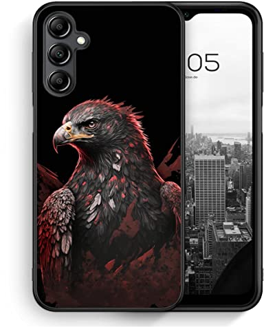 MUNIQASE Adler Rot Schwarz - Silikon Hülle für Samsung Galaxy A54 5G - Adler Tier Schöne Coole Schutzhülle Handyhülle Case Cover