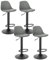 EUGAD Barhocker 4er Set Gepolsterter Drehhocker mit Luftheber-Design, Kunstleder Barstuhl mit Lehne Küchen, Höhenverstellbar, Grau, 0650BY-4