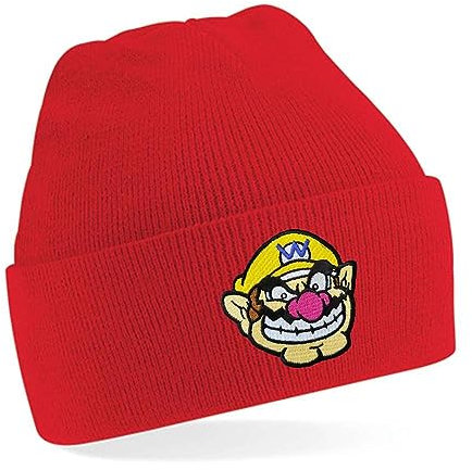 Blondie & Brownie Winter Herbst Beanie Mütze Wario, Rot