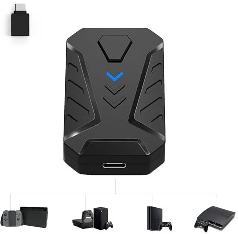 arVin Tastatur und Maus Adapter für Nintendo Switch/Xbox/PS3/PS4, Kabelgebundene & 2.4G Wireless Maus und Tastatur Konverter Unterstützung Key Mapping (Mix Master)