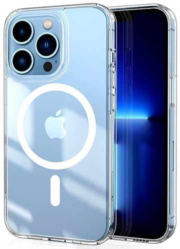 CACOE Magnetisch Hülle für iPhone 13 Pro 6.1 Zoll,kompatibel mit MagSafe,Durchscheinende Matt Handyhülle Stoßfest Kratzfest Schutzhülle Cover