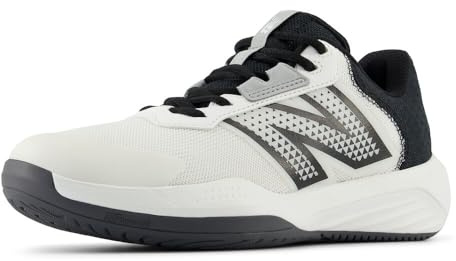 New Balance Women's 696 V6 Tennis Shoe, White/Black, 7.5 M