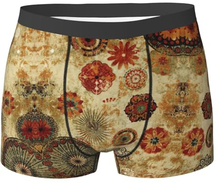 Cartoon Alpaka Niedlicher Tierdruck Bequeme Herren Boxershorts Baumwolle Unterwäsche Kühlende Unterwäsche für jeden Mann, Medaillon Multi, XXL