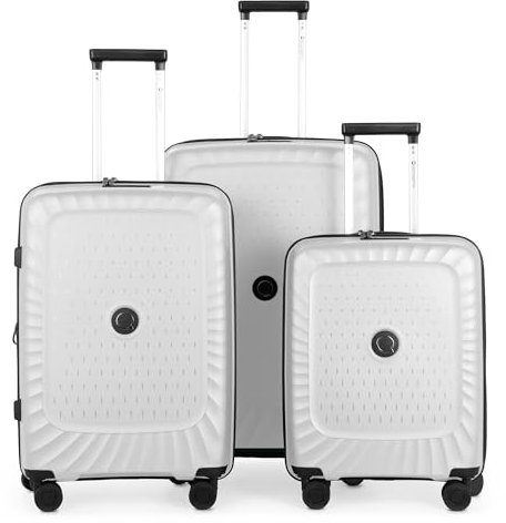 Hauptstadtkoffer Kotti - 3er Kofferset - Handgepäckskoffer 55 cm, mittelgroßer Koffer 65 cm + großer Reisekoffer 75 cm, Hartschale PP (Recycelt), TSA, Off White