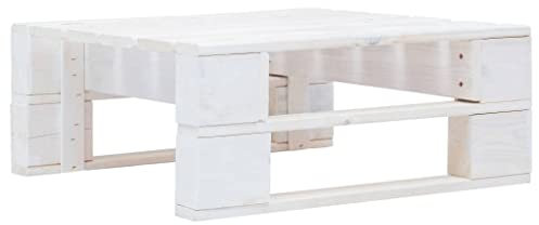 Gecheer Outdoor Ottomane Hocker Fußhocker Gartenhocker Sitzhocker Paletten Holz Weiß