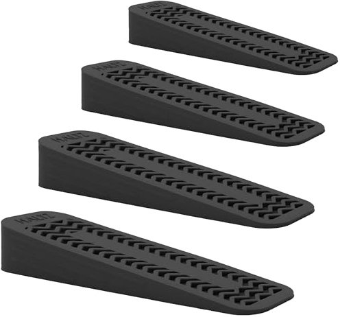 4 Pack Door Stoppers for Floor (12 x 3.6 x 2 cm) – Heavy-Duty Non-Skid Door Wedges – Scratch-Resistant Door Stop for Bottom Door Solidness – (4, Pack-4 (Black))