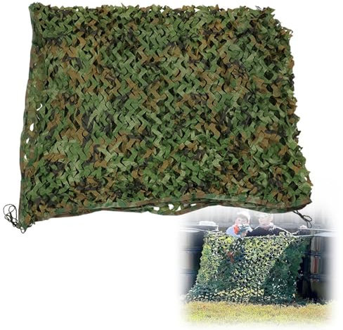 Tarnnetz Camouflage Netz 1x1m 1.5x1.5m 2x2m 2.5x2.5m 3x3.0m 3.5x3.5m 4.0x4.0m 4.5x4.5m 5x5m Sonnenschutz Sichtschutz für Dekoration Sonnenschutz Jagd Camping Outdoor Militär(Größe:1.5 x 1.5 m)