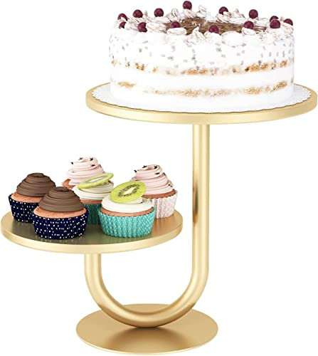 Ynzeyx Gold Cake Stand, Metal Dessert Cupcake Stand Holder for Party, Cookies Dessert Display Plate Tray Rack for Wedding Baby Shower Tea Party