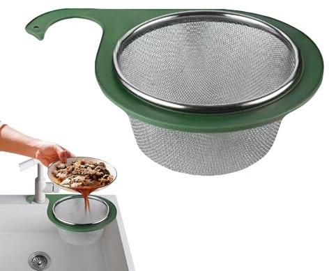 Swan Drain Basket, Tap Filter Basket, Stainless Steel Corner Sink Filter for Kitchen, Swan Kitchen Corner Sink Filter, Kitchen Sink Food Drain Basket for Washing Vegetables
