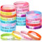 Aoriher 24 Stück Motivationsarmbänder auf Deutsch 20,3 cm Inspirierende Silikon Armbänder mit Positiven Sprüchen Motivierendes Silikonarmband Mutmacher Geschenk für Kollegen Teenager(Warme Farbe)