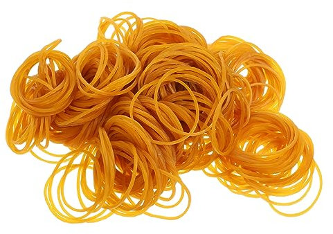 OFFSCH 800stücke Gummibänder Transparent Gelb Stark Elastisch Heavy Duty Gummiringe Breit Langlebig Für Haushalt Büro Schule Vielseitig Einsetzbar Flexibel Langlebige Gummi Bänder