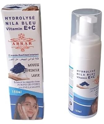 Hydrolysierter Reinigungsschaum mit Nila Blue – aufhellend und reinigend, 150 ml | natürliche Gesichtspflege für strahlenden Teint